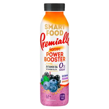 Йогурт Premialle Smart Food Вeauty Booster бузина-лохина-амарант 1,3% 290г - купити, ціни на Ідеал - фото 1
