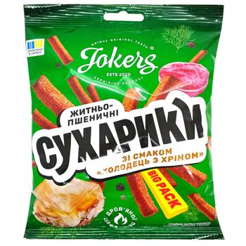 Сухарики JokerS житньо-пшеничні зі смаком Холодець з хріном 100г - купити, ціни на Чудо Маркет - фото 1