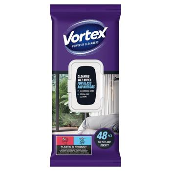 Серветки вологі Vortex для скла та дзеркал 48шт - купити, ціни на Auchan - фото 2
