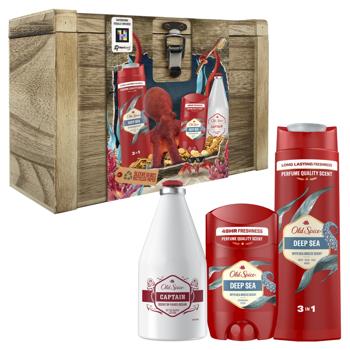 Old Spice Deep Sea Shower Gel 3in1 250ml + Deodorant 50ml + Aftershave Lotion 100ml + Wooden Box Gift Set - buy, prices for NOVUS - photo 2