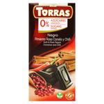 Torras Dark Chocolate with Cinnamon Pink Pepper and Chili Pepper Sugar and Gluten-free 75g