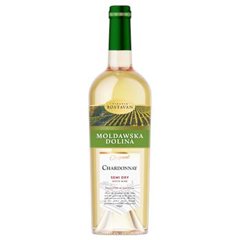Вино Vinaria Bostavan Moldawska Dolina Шардоне біле сухе 13% 0,75л - купити, ціни на КОСМОС - фото 1