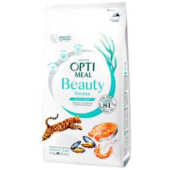 Корм сухой Optimeal Beauty Fitness с морепродуктами для стерилизованных кошек 1,5кг - купить, цены на КОСМОС - фото 1