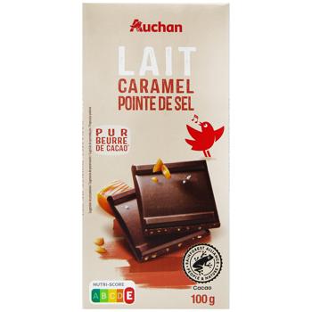 Auchan Milk Chocolate with Caramel and Salt 100g