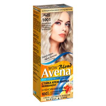 Крем-краска для волос устойчивая AVENA Blond Color 1001 Платиновый WOW-блонд