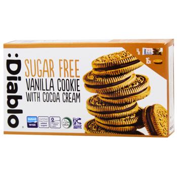 Diablo Sugar Free Vanilla Cookie-Sandwich with Chocolate Cream 176g - buy, prices for WINETIME - photo 1
