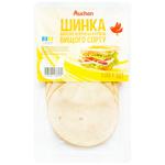 Шинка Auchan куряча варено-копчена вищий сорт 100г