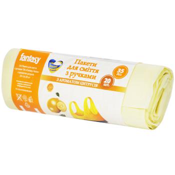 Fantasy Garbage Bags with Handles with Citrus Flavor 35l 20pcs - buy, prices for Auchan - photo 1