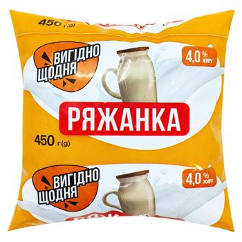 Ряжанка Вигідно щодня 4% 450г - купити, ціни на Чудо Маркет - фото 1