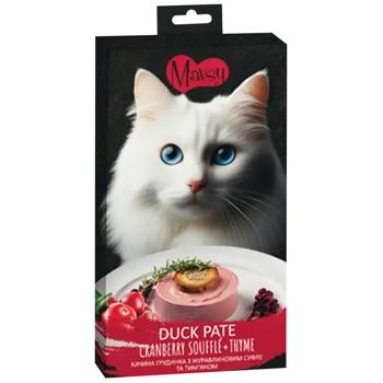 Ласощі для котів Mavsy Creamy Качина грудинка з журавлиним суфле та тим'яном кремові 5шт*15г - купити, ціни на MasterZoo - фото 1