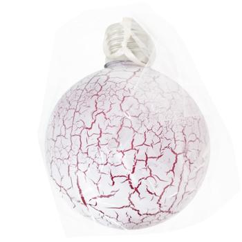 White with Purple Plastic Christmas Ball 10cm