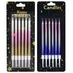 Gradient Long Cake Candles 6pcs