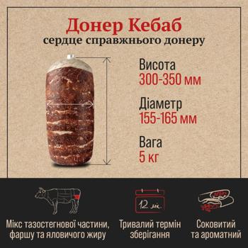 Полуфабрикат Skott Smeat Донер Кебаб говяжий замороженный 5кг - купить, цены на - фото 3