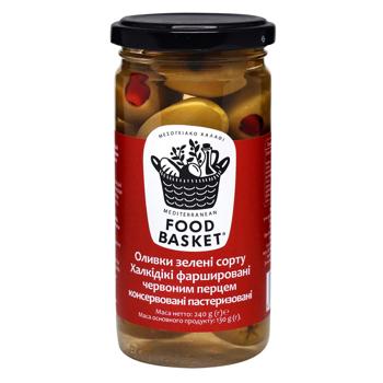 Food Basket Halkidiki Stuffed With Red Pepper Green Olives 260g - buy, prices for NOVUS - photo 1