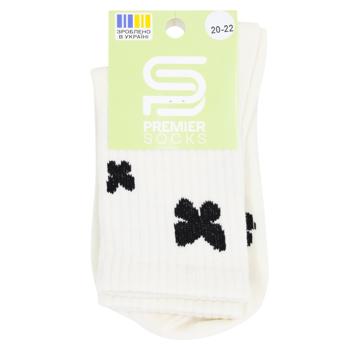 Шкарпетки дитячі Premier Socks Метелики високі р.16-22 білий