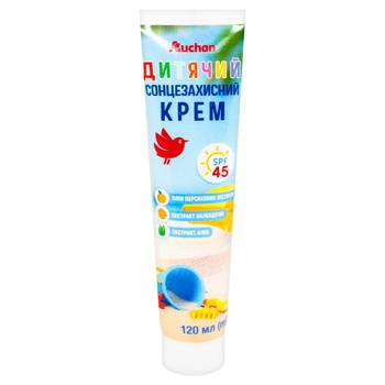 Крем Auchan солнцезащитный детский SPF45 120мл