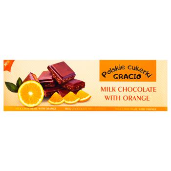 Gracio Milk Chocolate with Orange 250g - buy, prices for EKO Market - photo 1