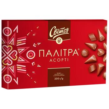 Конфеты СВІТОЧ® Палитра Ассорти в молочном шоколаде 200г