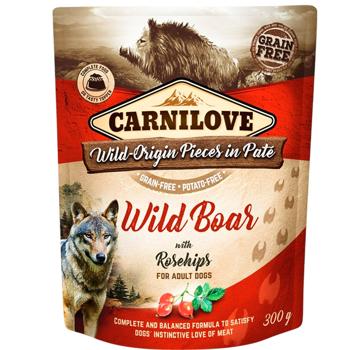 Вологий корм для собак Carnilove Grain-Free Adult pouch 300 г - дикий кабан та шипшина - купить, цены на MasterZoo - фото 1