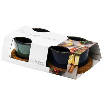 Набор мисок Excellent Houseware с подставками 4 предмета - купить, цены на Auchan - фото 1