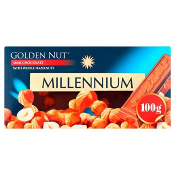 Шоколад молочный Millennium Golden Nut с цельными лесными орехами 100г - купить, цены на Cупермаркет "Харьков" - фото 2