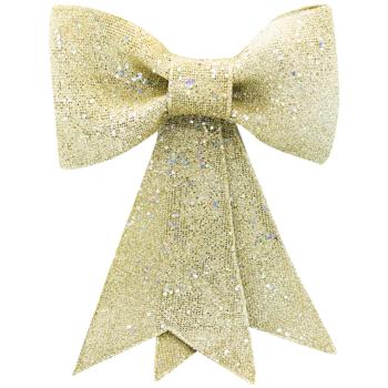 Gold Bow with Glitter Decoration 22x30cm