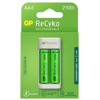 Зарядний пристрій GP з акумуляторами AA 2000mAh 2шт