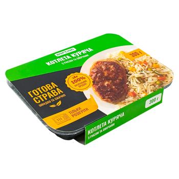 Котлета кур.з рис.та овоч.300г (лоток+рукав+стол.набір) - купити, ціни на Чудо Маркет - фото 2