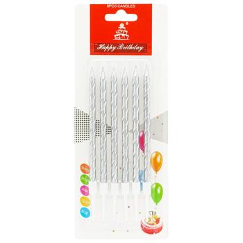 Metallic Set of Сandles for Сake  6pcs 6961-2