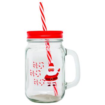 ZED Santa Jar with Straw 13x7cm 450ml - buy, prices for EKO Market - photo 4