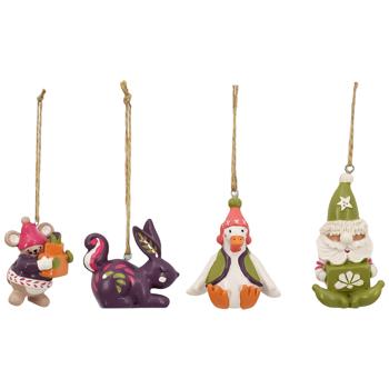 Подвеска Actuel Заяц/Утка/Мышь/Гном дерево 6-7см в ассортименте - купить, цены на Auchan - фото 1