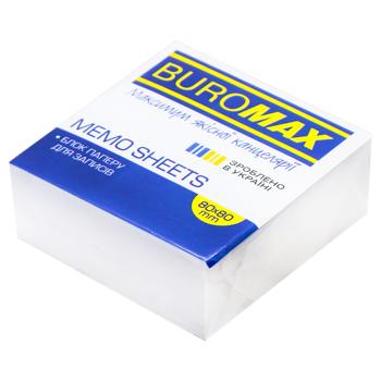 Блок бумаги для заметок Buromax белый 80х80х30мм