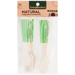 Набор Ложка+вилка Зед деревянные 12 предметов 20х10см