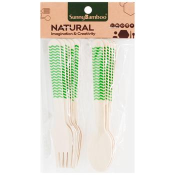 Zed Wooden Spoon + Fork Set 12 pieces 20x10cm - buy, prices for EKO Market - photo 1