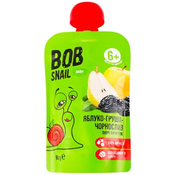 Пюре фруктове Bob Snail Яблуко-груша-чорнослив 90г