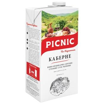 Picnic Carpathian Cabernet Red Dry Wine 9.5-14% 1l