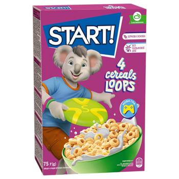 Start! 4 Cereals Loops Dry Breakfast 75g - buy, prices for Supermarket "Kharkiv" - photo 1