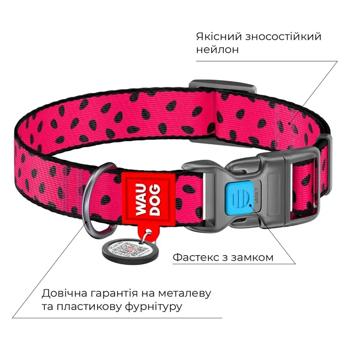 Ошейник для собак Waudog Nylon нейлоновый с QR паспортом S 25-35см/15мм с рисунком арбуз - купить, цены на MasterZoo - фото 3