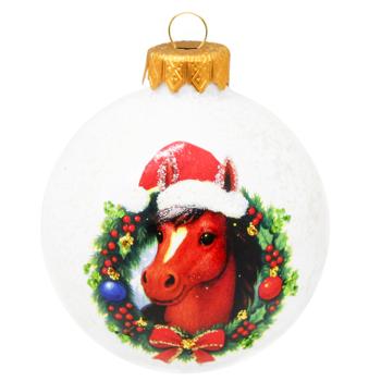 Куля ялинкова АСК Символ року скляна з художнім візерунком 8см в асортименті - купити, ціни на ULTRAMARKET - фото 7