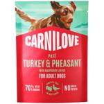 Корм вологий Carnilove Pate з індичкою, фазаном та листям малини для собак 85г