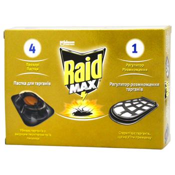 Приманка від тарганів Raid Max 4 приманки + 1 регулятор розмноження - купити, ціни на КОСМОС - фото 1