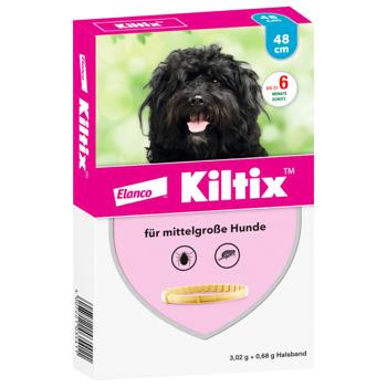 Bayer/Elanco Kiltix Collar for Medium Breed Dogs Against External Parasites 48cm