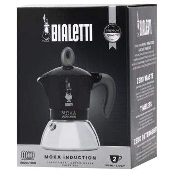 Кавоварка Bialetti Moka Induction гейзерна на 2 чашки чорна - купити, ціни на WINETIME - фото 1