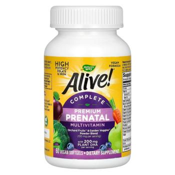 Мультивітаміни і мінерали для вагітних Nature's Way Alive! Complete Premium Prenatal 60 гелевих капсул