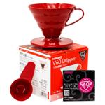 Пуровер воронка HARIO V60 01 Червоний пластиковий 