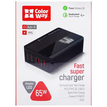 Зарядний пристрій ColorWay Power Delivery 2USB-A + 2USB TYPE-C 65W - купити, ціни на - фото 3