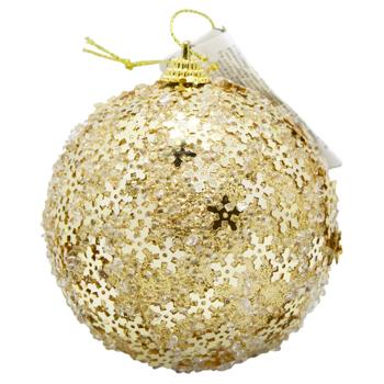 Koopman Christmas Ball with Glitter and Pattern 8cm Golden in Assortment - buy, prices for - photo 3