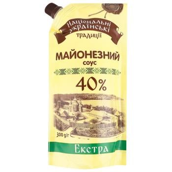 Соус майонезний Національні українські традиції Екстра 40% 300г - купити, ціни на Таврія В - фото 1