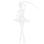 Подвеска ёлочная Балерина 17*6,5см серебряные блестки