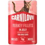 Вологий корм для котів Carnilove Adult Jelly 85 г - індичка та валеріана